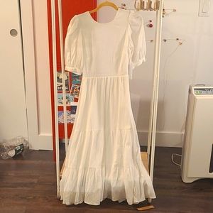 Reformation ivory balloon sleeve maxi dress NWT size 4